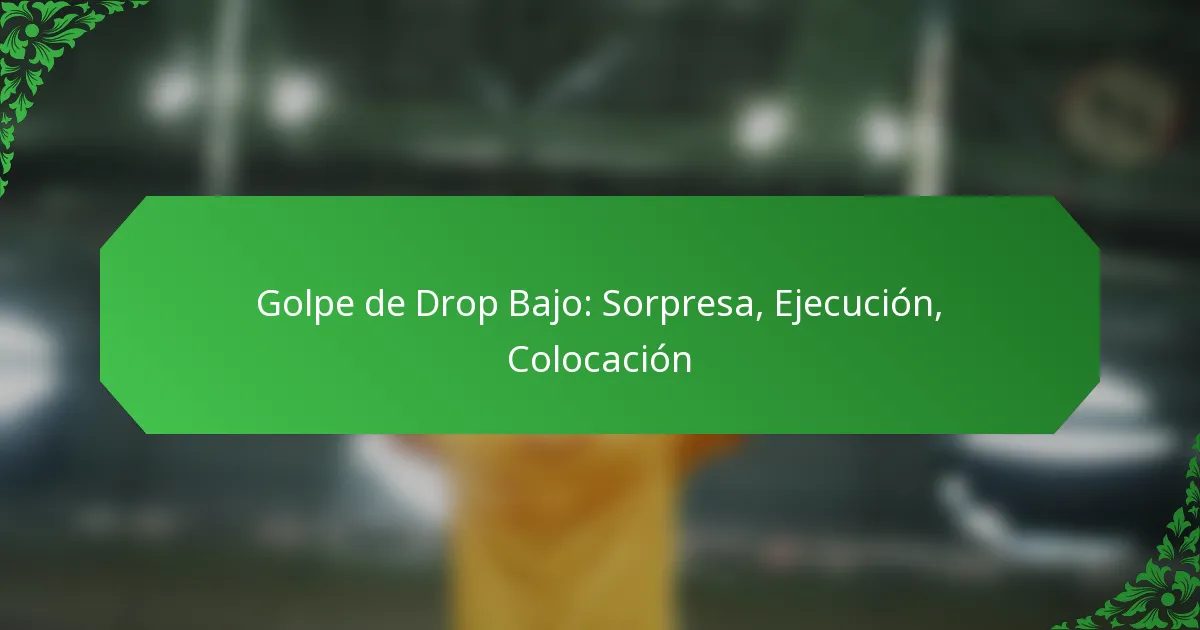 Golpe de Drop Bajo: Sorpresa, Ejecución, Colocación