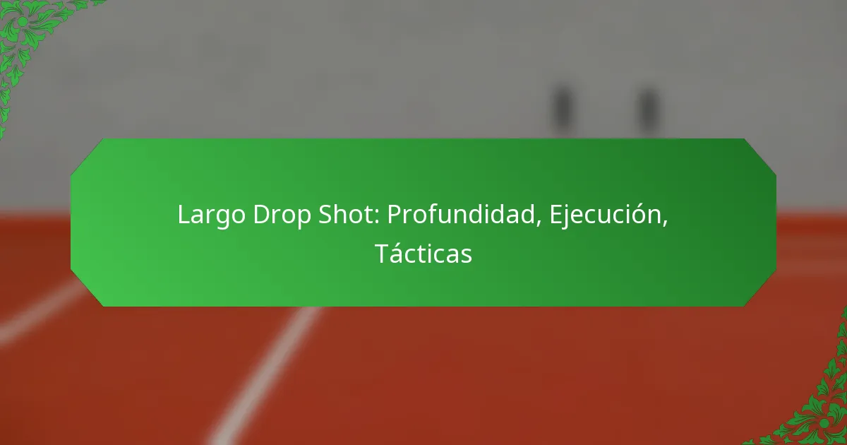 Largo Drop Shot: Profundidad, Ejecución, Tácticas