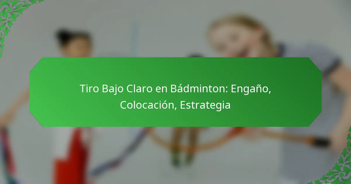 Tiro Bajo Claro en Bádminton: Engaño, Colocación, Estrategia