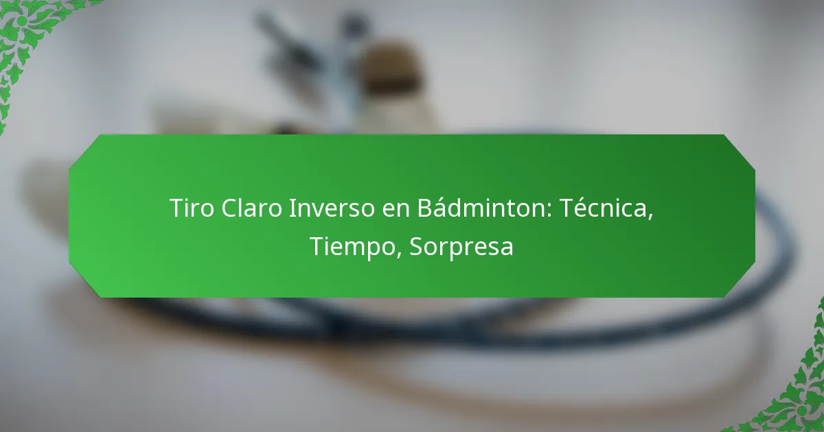 Tiro Claro Inverso en Bádminton: Técnica, Tiempo, Sorpresa