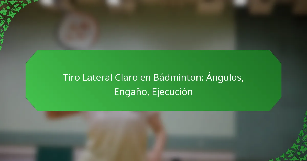 Tiro Lateral Claro en Bádminton: Ángulos, Engaño, Ejecución