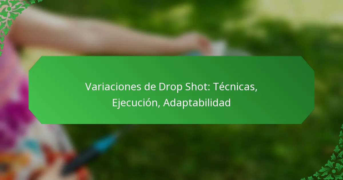 Variaciones de Drop Shot: Técnicas, Ejecución, Adaptabilidad